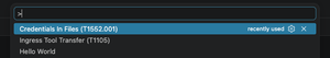 Screenshot of Command Palette showing my extension commands